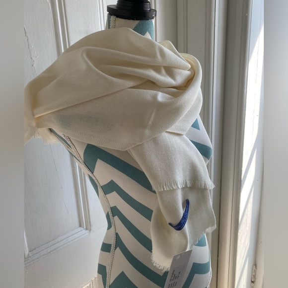 Oversized 100% Mongolian cashmere scarf Blue Sky factory - Picture 3 of 9